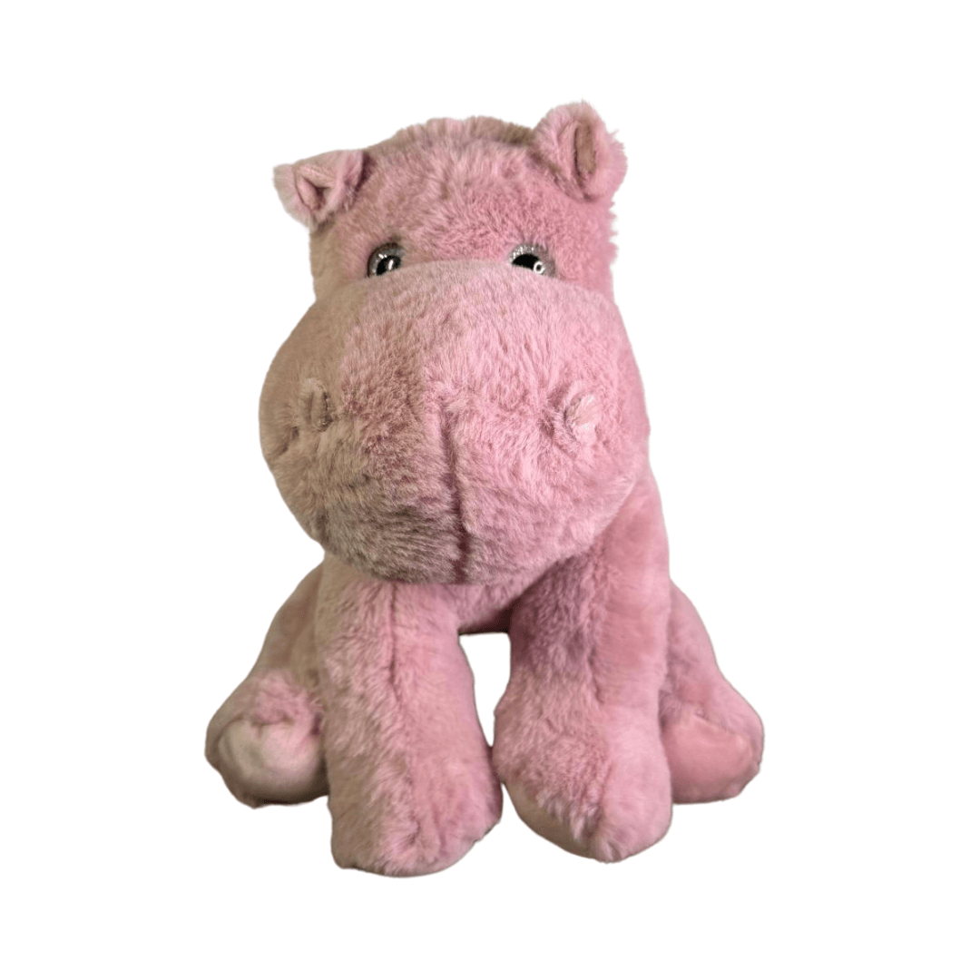 Bella de nijlpaard knuffel - Make a bearBella de nijlpaard knuffel in roze, met glitter oogjes. Een zachte en schattige knuffel