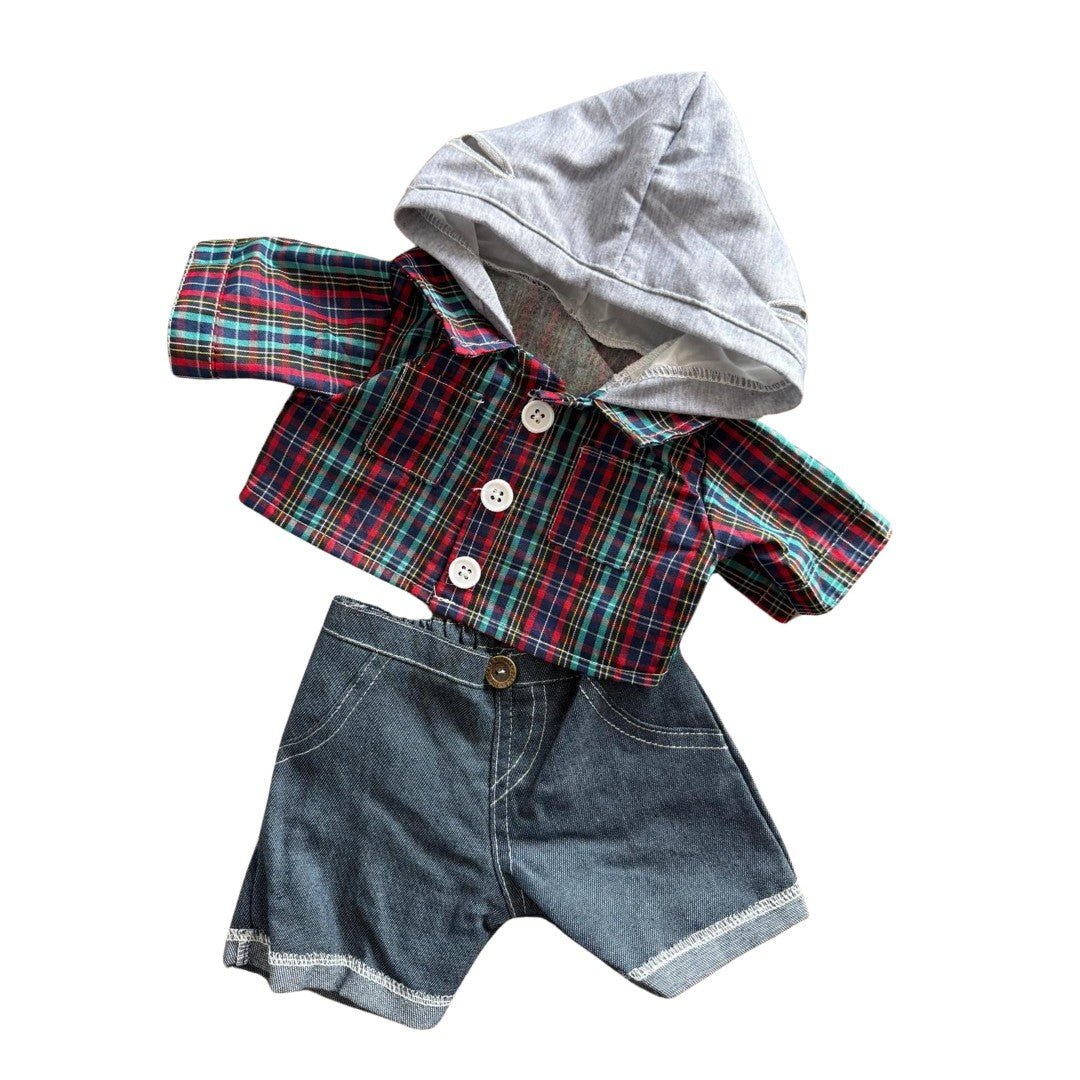 Hoodie met jeans - voor jouw knuffel - Make a bearKnuffel hoodie blouse met jeans - Make a bear