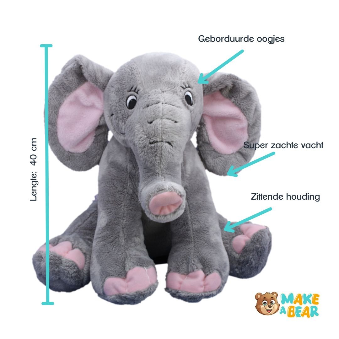 Nellie de Olifant knuffel - Make a bearNellie de Olifant knuffel