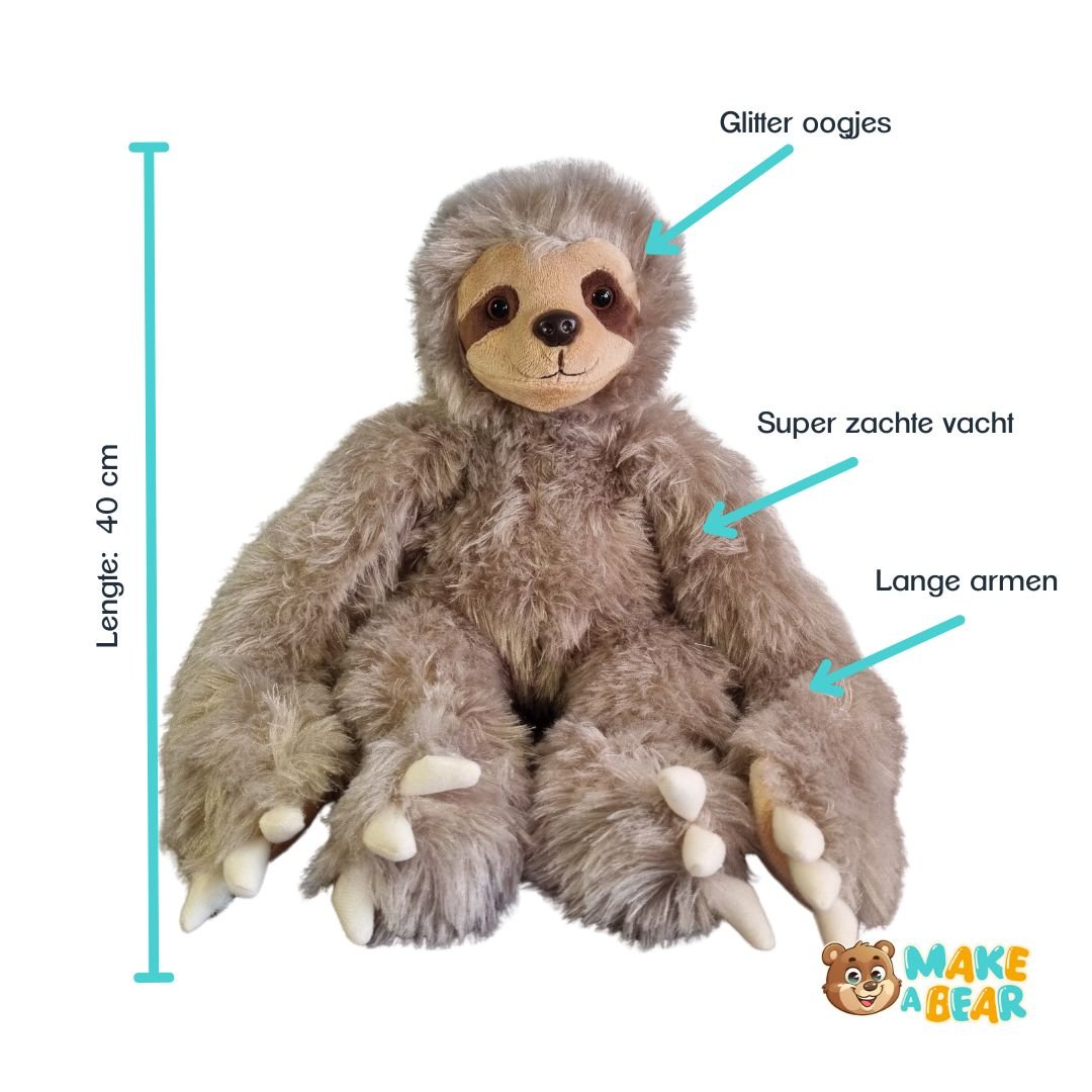 Slothie de Luiaard Knuffel - Make a bearSlothie de Luiaard Knuffel