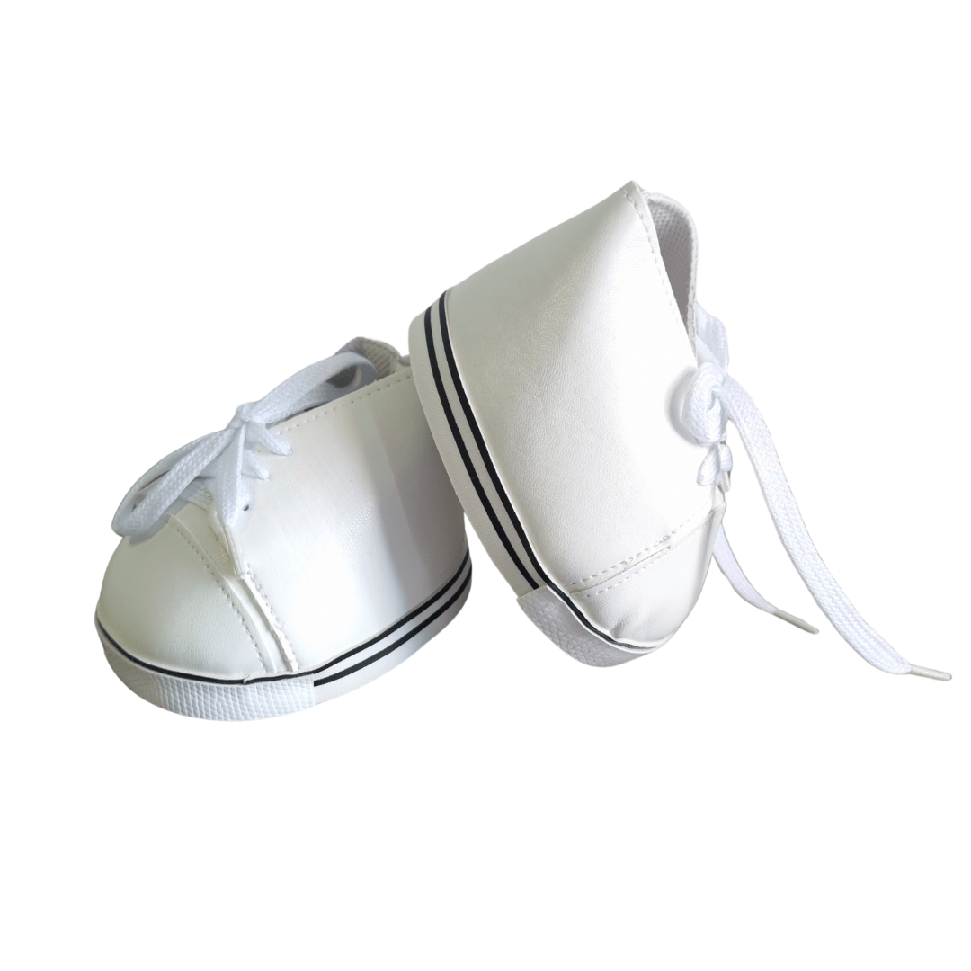 Witte Sneakers – Schoenen voor Knuffelberen - Make a bearWitte Sneakers – Schoenen voor Knuffelberen